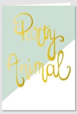 Papette Papette Gold greeting card with enveloppe party animal