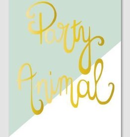 Papette Papette Gold greeting card with enveloppe party animal