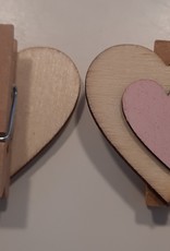 Heart peg wood 3,3cm x H3,4cm