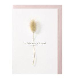 Papette Papette greeting card + enveloppe Fleur 'Proficiat met je doopsel '