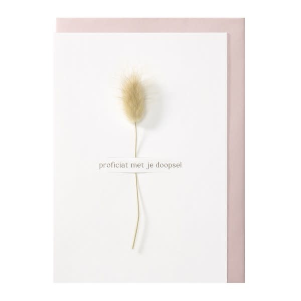 Papette Papette greeting card + enveloppe Fleur 'Proficiat met je doopsel '