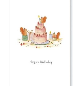 Papette Papette greeting card + enveloppe - Happy birthday 'verjaardagstaart'