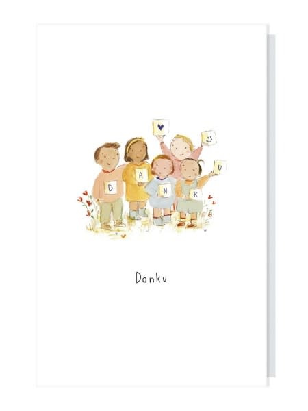 Papette Papette greeting card + enveloppe - danku ' groep kindjes'