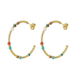 With love earrings - half hoop - colour