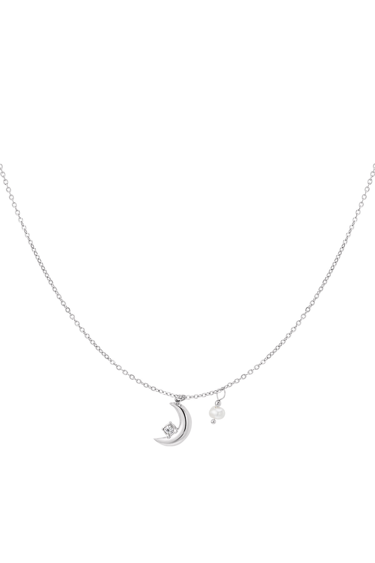 With love Necklace  silver - moon