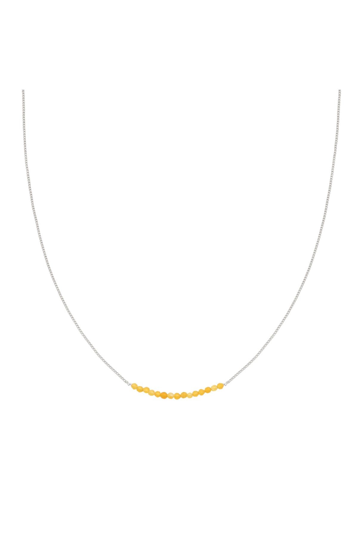 With love Necklace  silver - yellow beads
