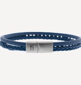 Steel & Barnett Leather Bracelet Denby- jeans blue M