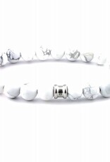 Steel & Barnett Stones bracelet basic - Bianco - Size M