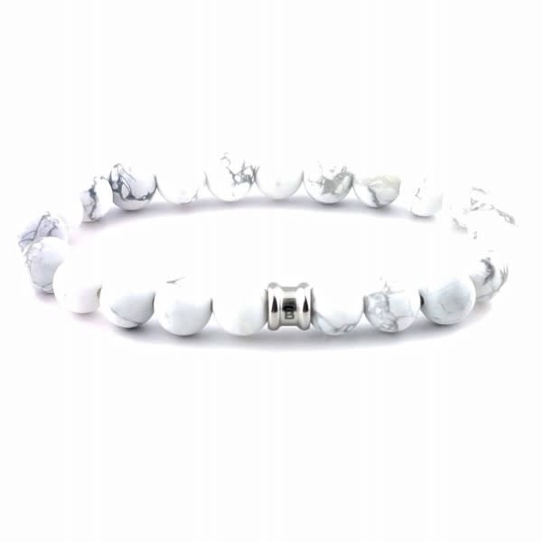 Steel & Barnett Stones bracelet basic - Bianco - Size M