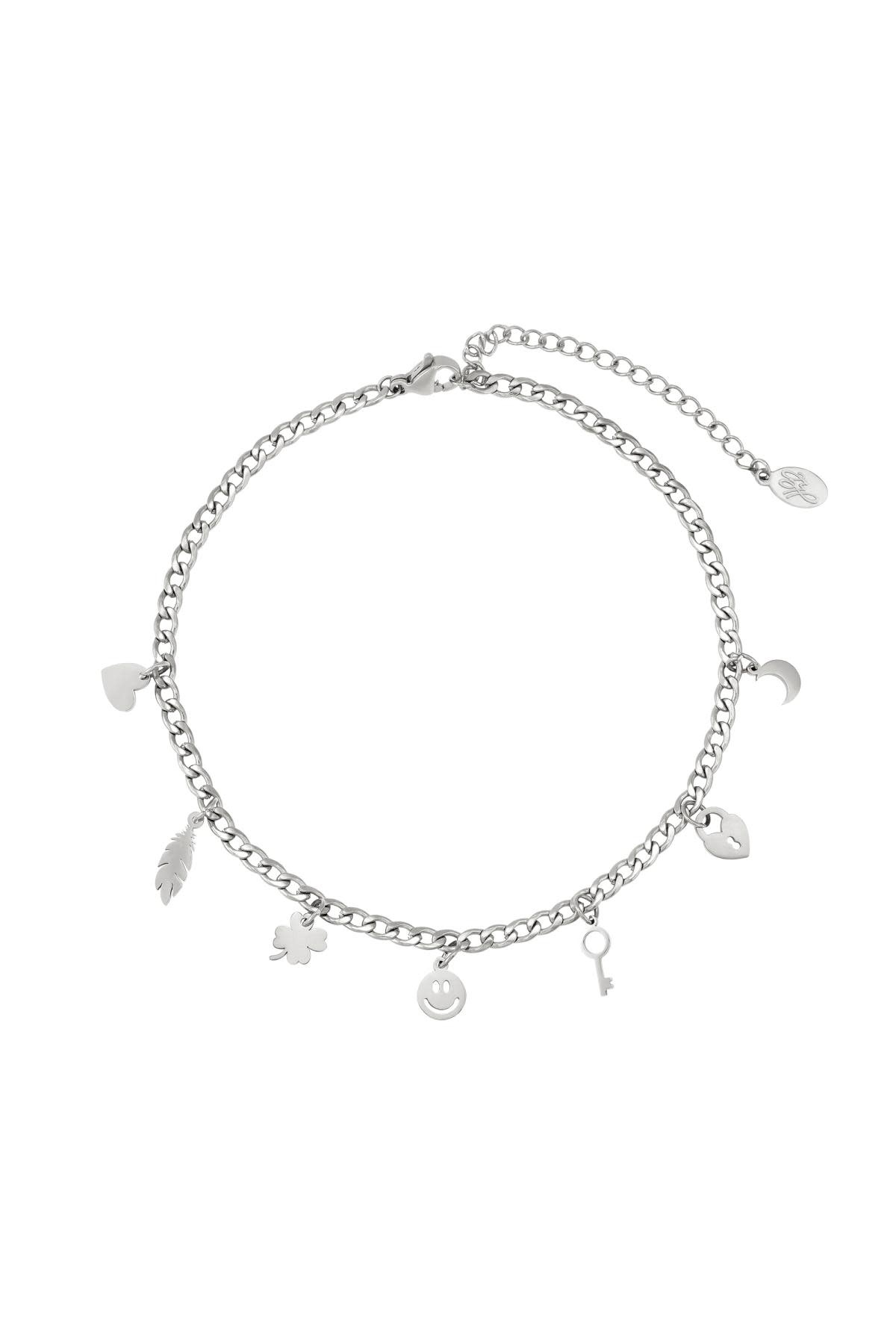 With love anklet silver- cute charms