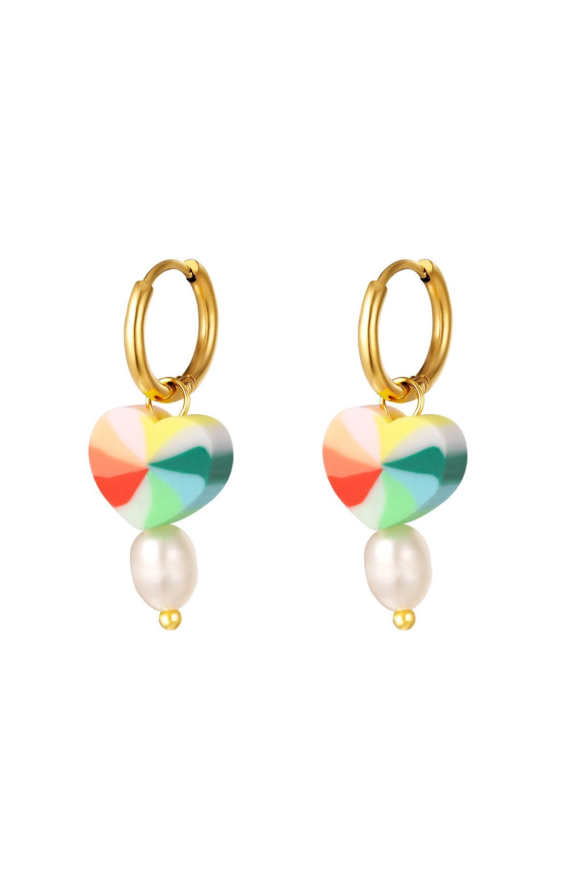 With love earring summer heart with pearl