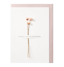 Papette Papette greeting card + enveloppe Fleur ' Bedankt voor de uitnodiging'