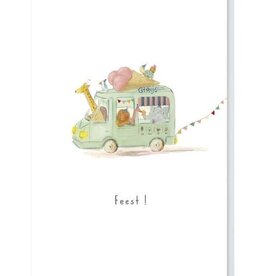 Papette Papette greeting card + enveloppe - 'Feest-ijskar '