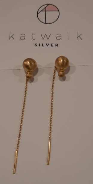 Katwalk Silver KWS earring gold - drops
