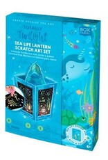 Sea life lantern scratch art