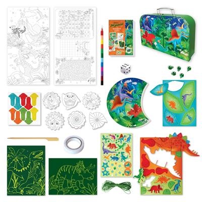 Travel suitcase - multi craft & activity set - dino adventure