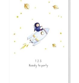Papette Papette greeting card + enveloppe - '1 2 3 ready to party '