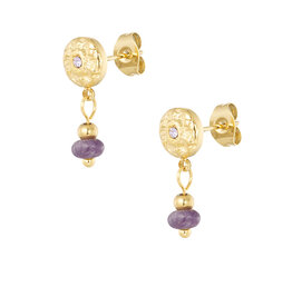 With love Earrings classic- gold - purple