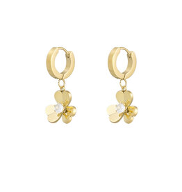 With love Earrings flower- gold