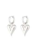 With love Earrings  heart - silver