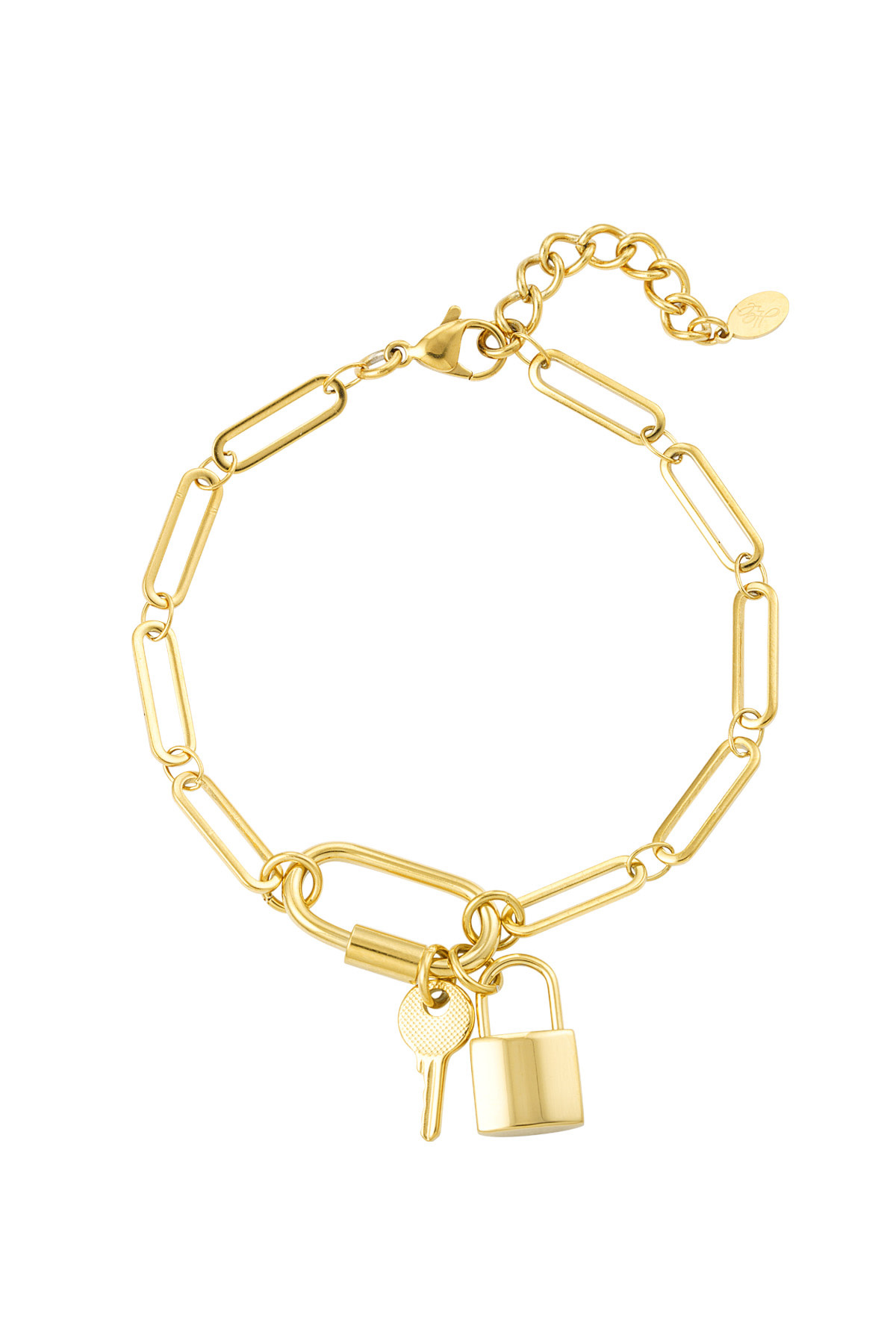 With love Bracelet chain gold - key/lock