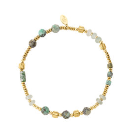 With love Bracelet  beads gold - green