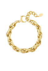 With love Bracelet big chain - gold