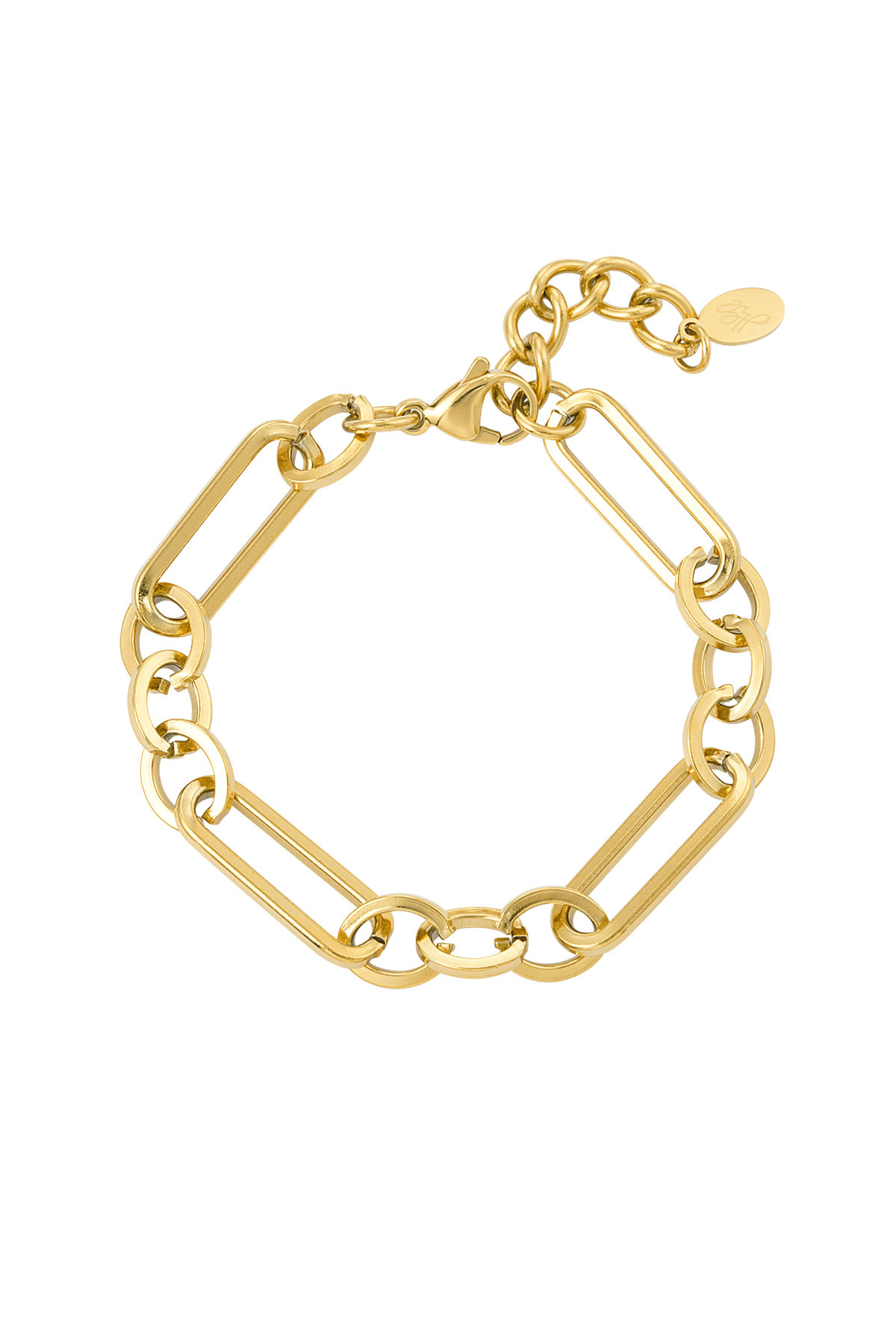 With love Bracelet large chains - gold