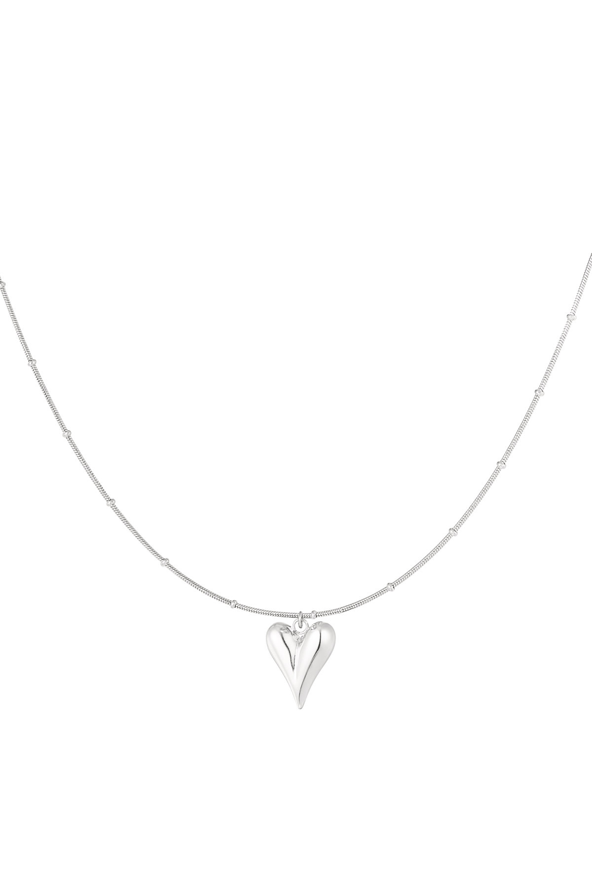 With love Necklace  heart big - silver