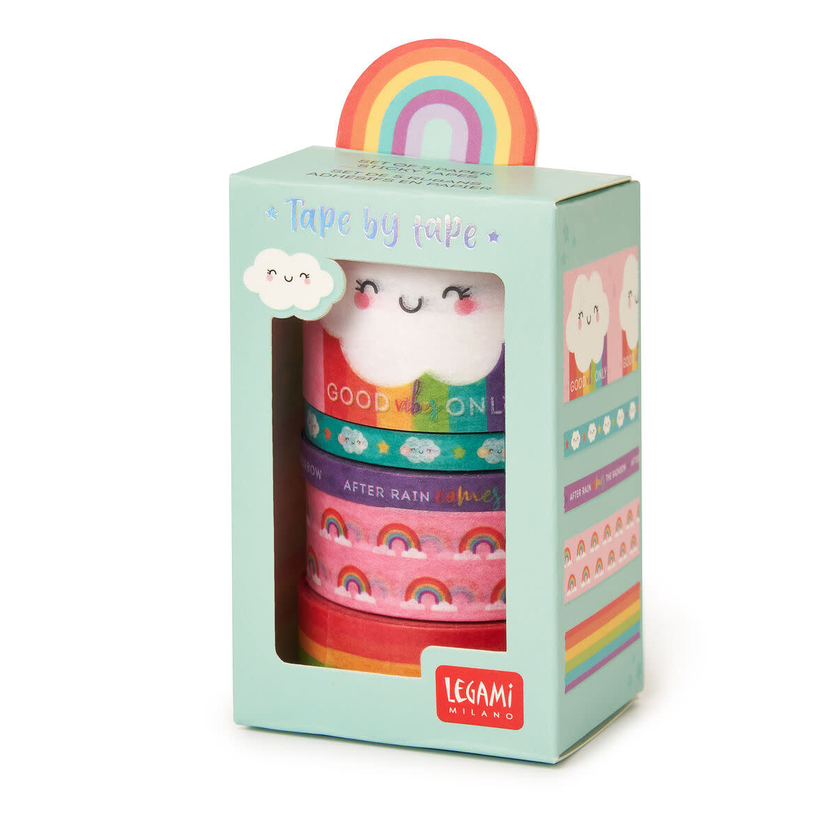 Legami Set of 5 sticky tapes - rainbow