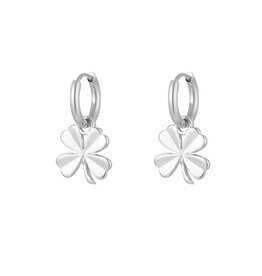 With love earrings clover - silver