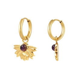 With love earrings  lotus - gold