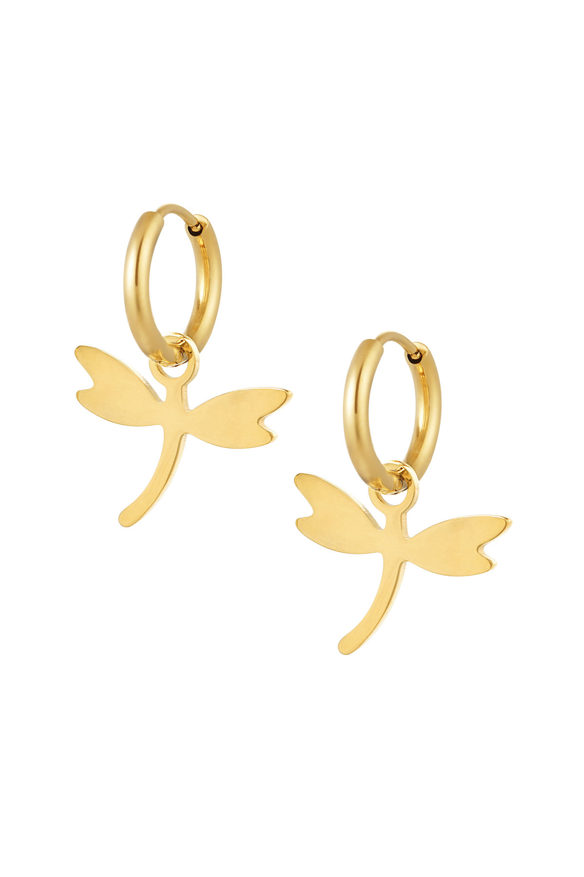 With love earrings  dragonfly - gold