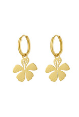 With love earrings  hibiscus - gold