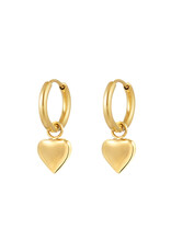 With love earrings  heart - gold