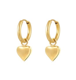 With love earrings  heart - gold