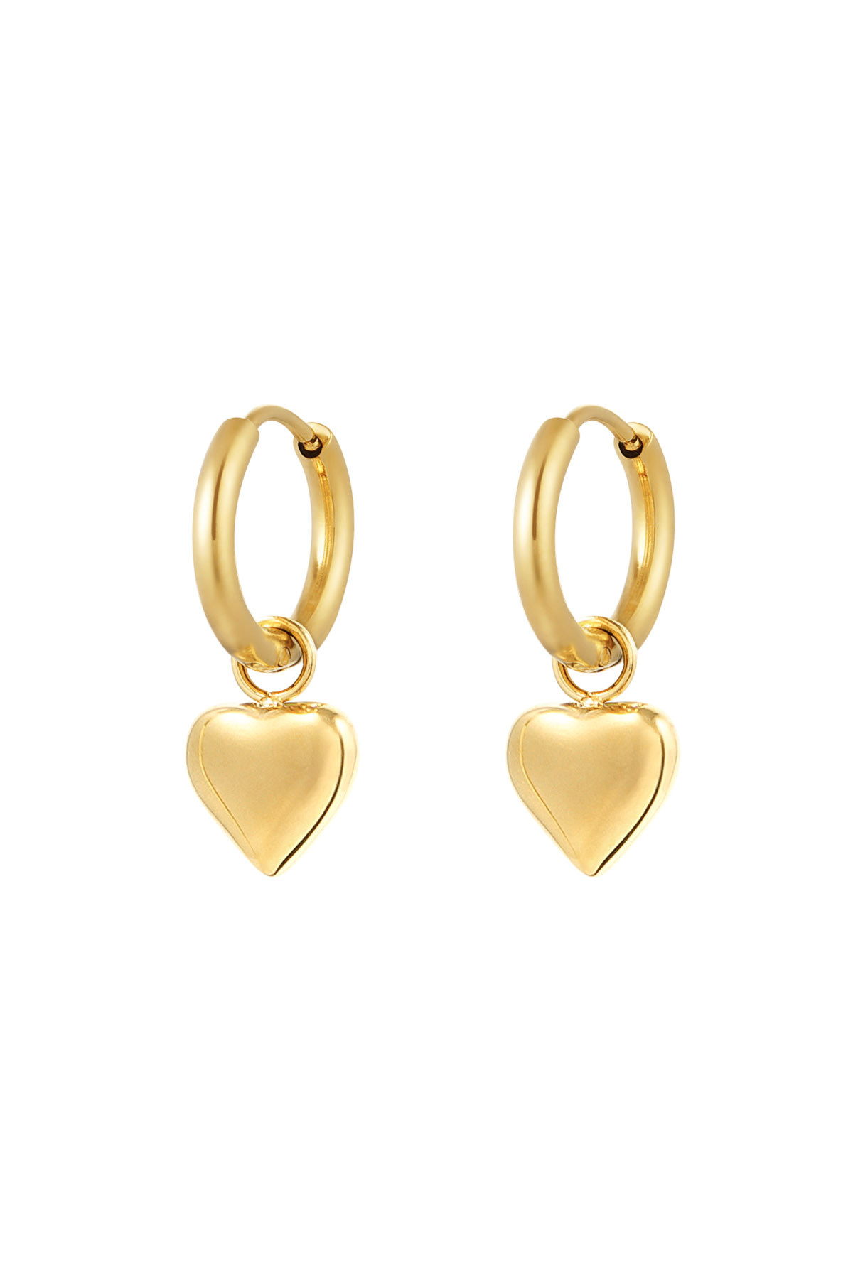 With love earrings  heart - gold