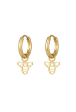 With love earrings  bee-  gold