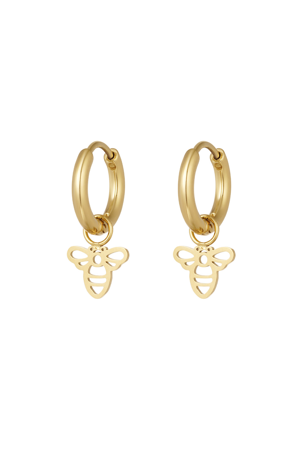 With love earrings  bee-  gold