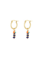 With love earrings beads dark blue - gold