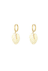 With love earrings  palmleaf- gold