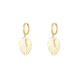 With love earrings  palmleaf- gold