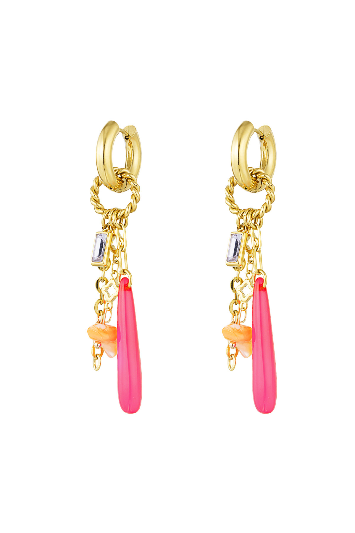 With love earrings  disco dream - fuchsia