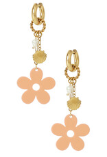 With love earrings big floral mood - pink