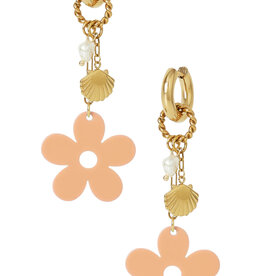 With love earrings big floral mood - pink