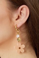With love earrings big floral mood - pink