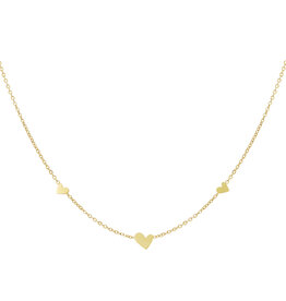 With love Necklace  hearts - gold