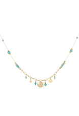 With love Necklace  summer vibes - blue/gold