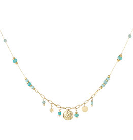 With love Necklace  summer vibes - blue/gold