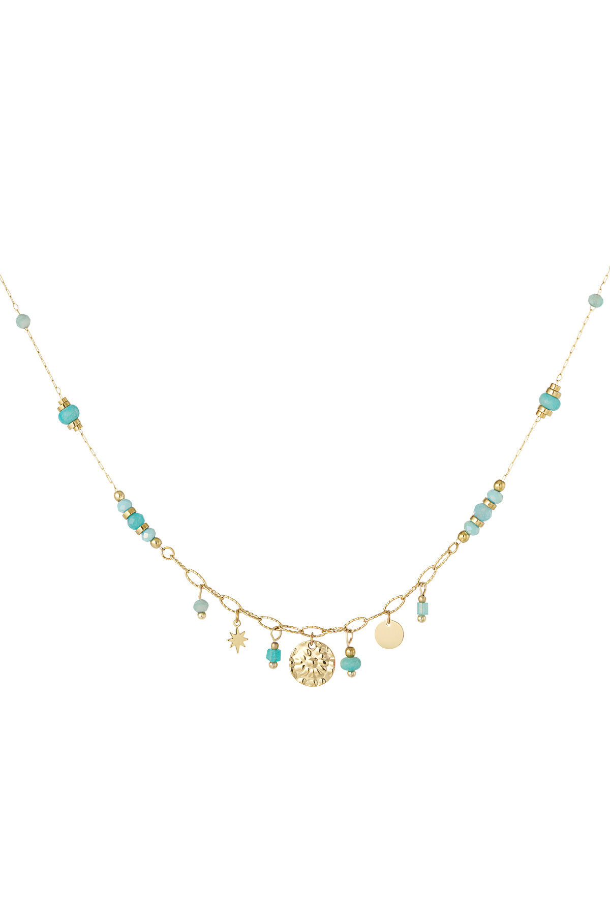 With love Necklace  summer vibes - blue/gold